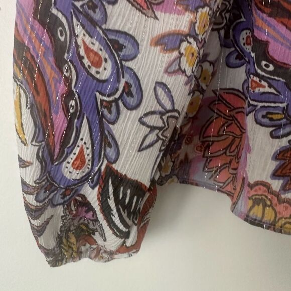 Marie Oliver Silk Blend Peasant Blouse M - Picture 3 of 6